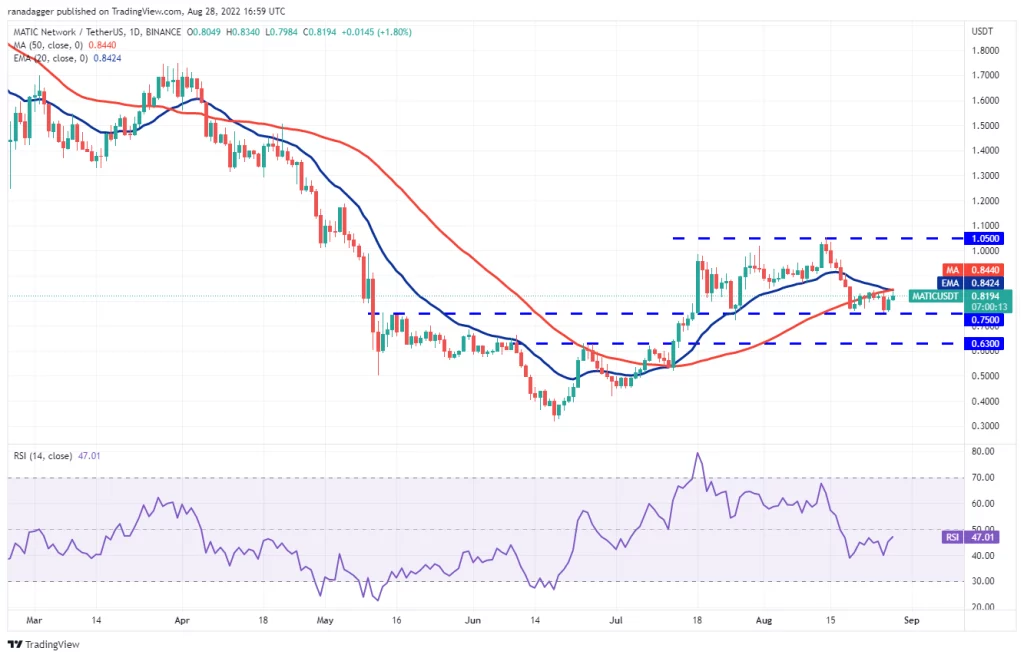 نمودار روزانه MATIC/USDT