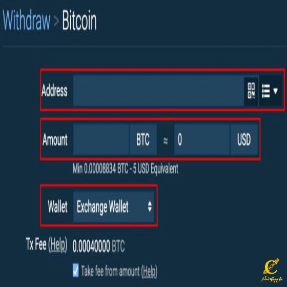 آموزش برداشت دارایی از حساب بیتفینکس Bitfinex