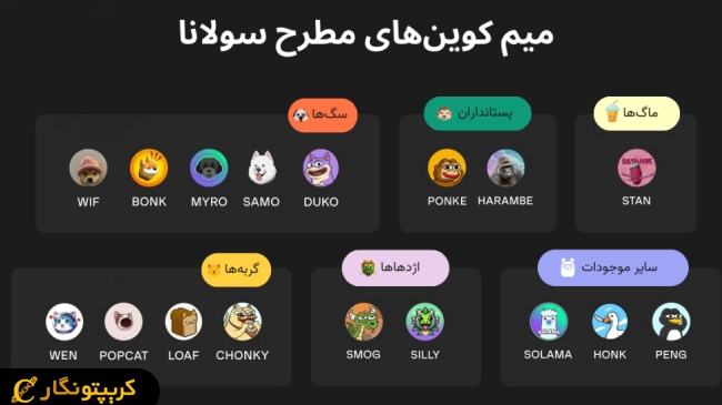 میم کوین های بلاک چین سولانا